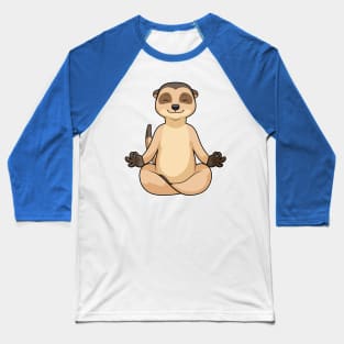 Meerkat at Yoga Meditation Baseball T-Shirt